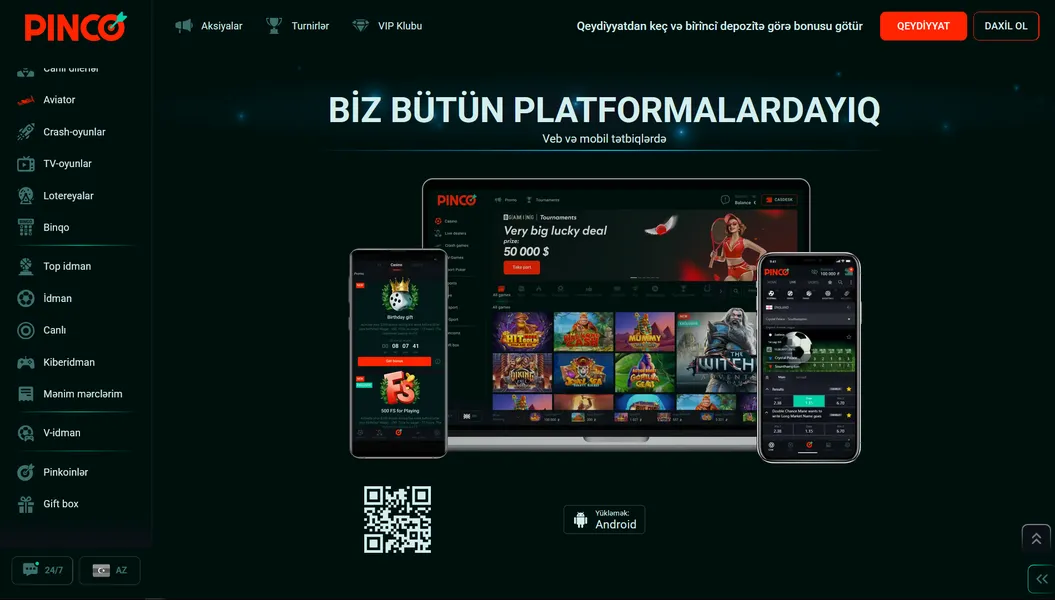 Pinco yukle – Azərbaycan oyunçuları üçün etibarlı Pinco cazino tətbiqi